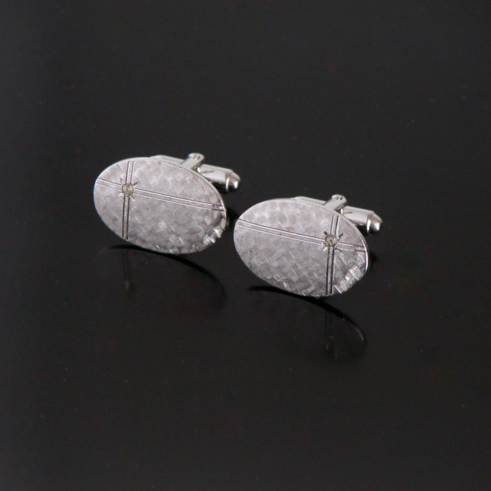 Vtg 70s Modern Anson Retro Jeweled Cufflinks